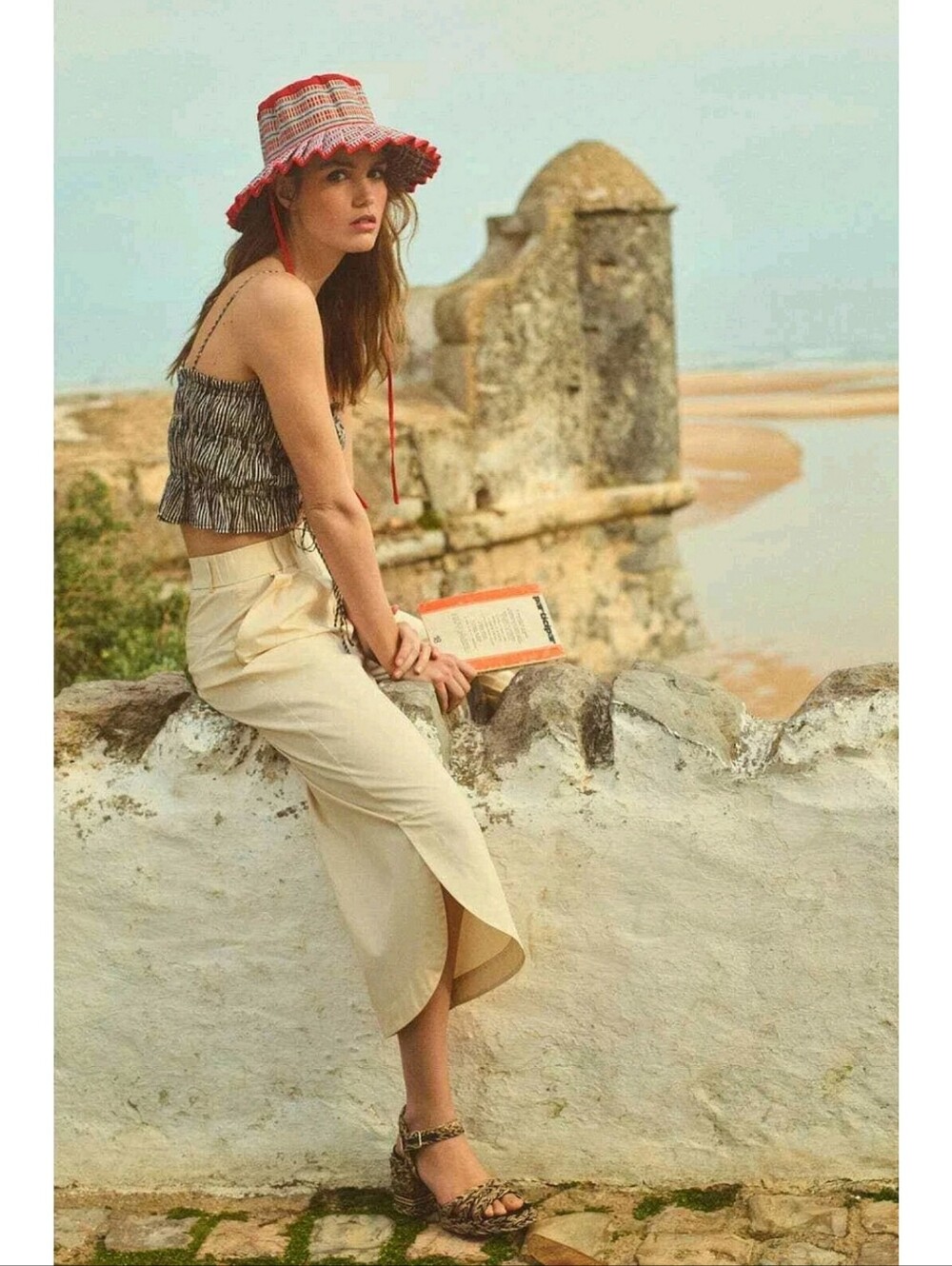 Anthropologie Mare Mare Curved Hem Wide Leg Chino Pants Small Coastal - Picture 3 of 15